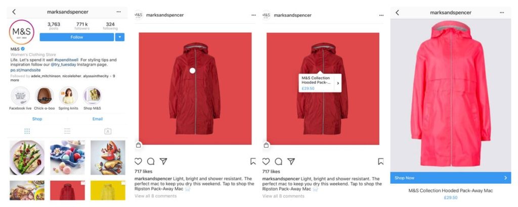 MS shoppable-post instagram